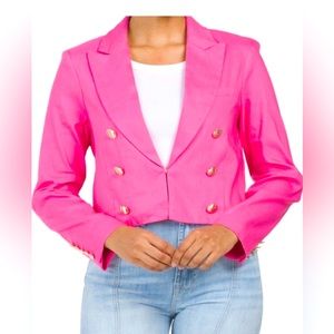 NWT House of Harlow 1960 Pink Cropped Blazer Size M